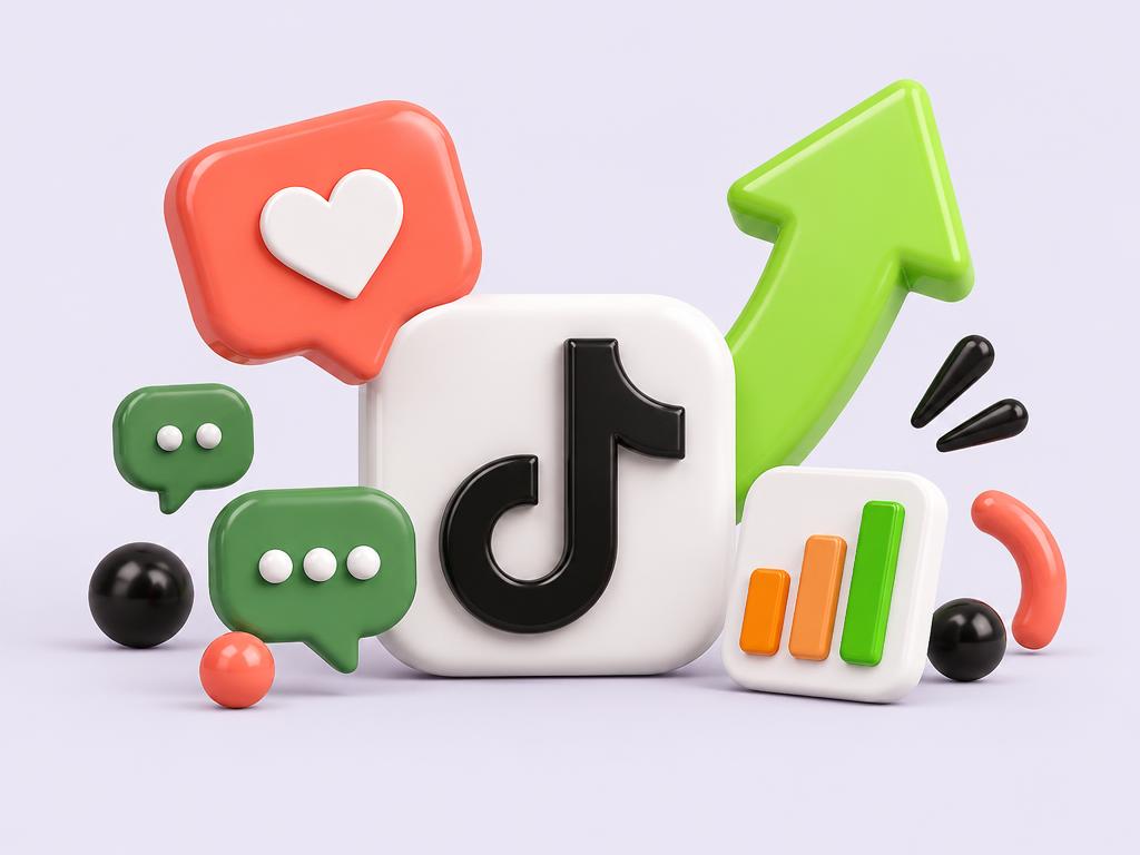 Illustration de notifications sociales et d’une flèche de croissance